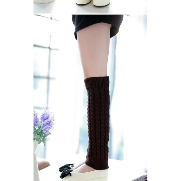 New Brown Thermal Knitted Leg Warmers. - Picture 4 of 4